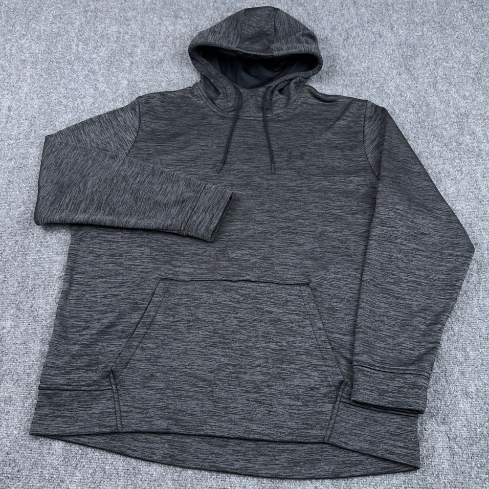 Under Armour Fleece‎ Twist Hoodie Mens 2XL Gray Pullover ColdGear Lightweight